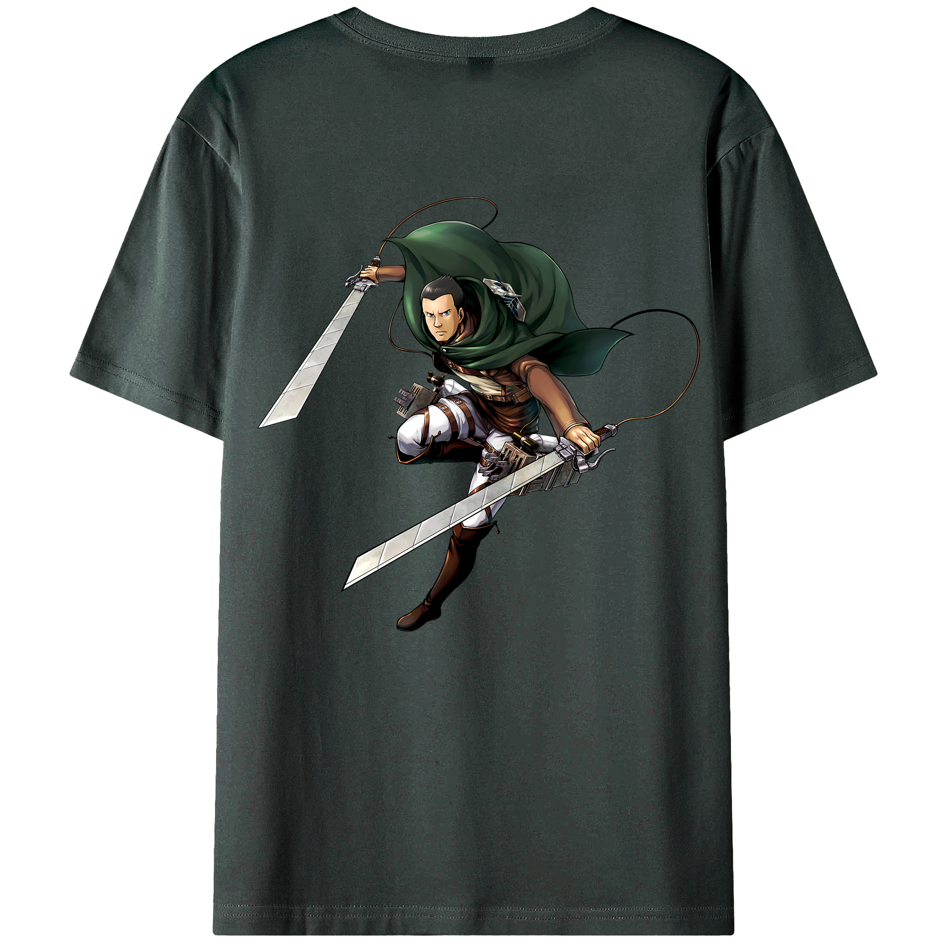 （画像用） 進撃の巨人 Attack on Titan 綿100％ メンズ半袖Tシャツ（バックプリント） 通気性